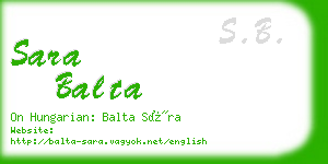 sara balta business card